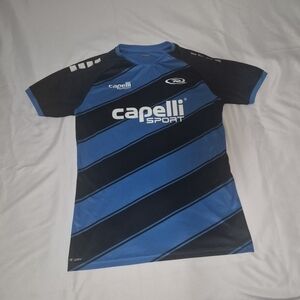 Capelli Sport Men’s Soccer Jersey Size M Blue Black Striped #2
